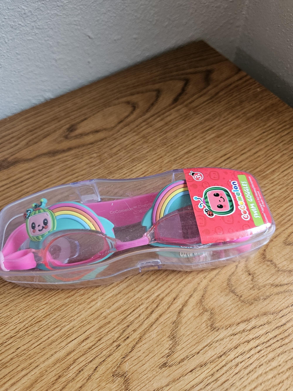 4/$10 Cocomelon Swim Goggles Kids Ages 3+ Pink Rainbow New